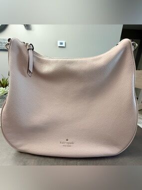 kate spade Blush Pebbled Leather Shoulder Bag with Gold Logo